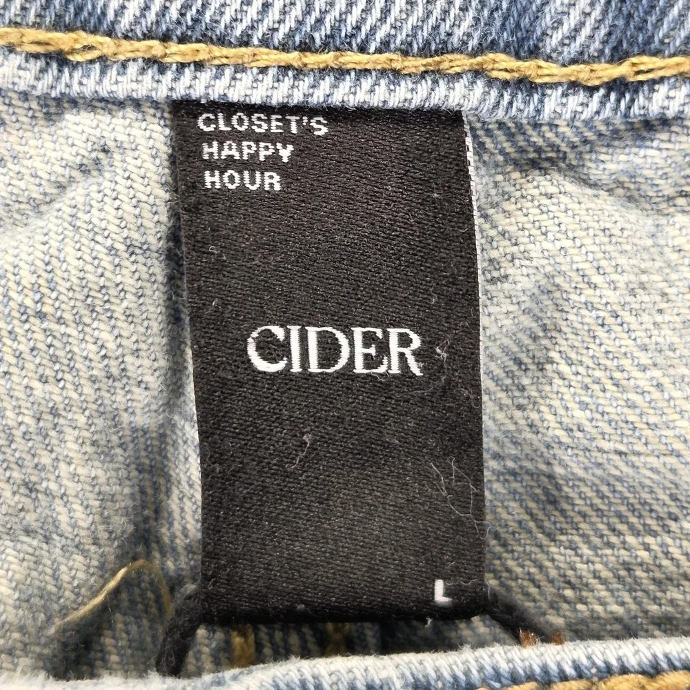 Cider Jeans Womens L Blue High Rise Wide‎ Leg Baggy Y2K Carpenter Fits 27x28